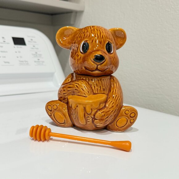 Vintage Teddy Bear Honey Pot Made in Taiwan - Picture 5 of 15